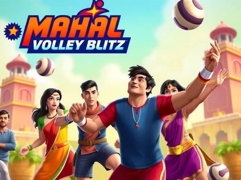 Mahal Volley Blitz - India's Favorite Volleyball Game Mahal Volley Blitz game cover showing players in traditional Indian attire